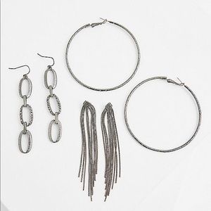 3 pack Metallic Grey torrid Earring set